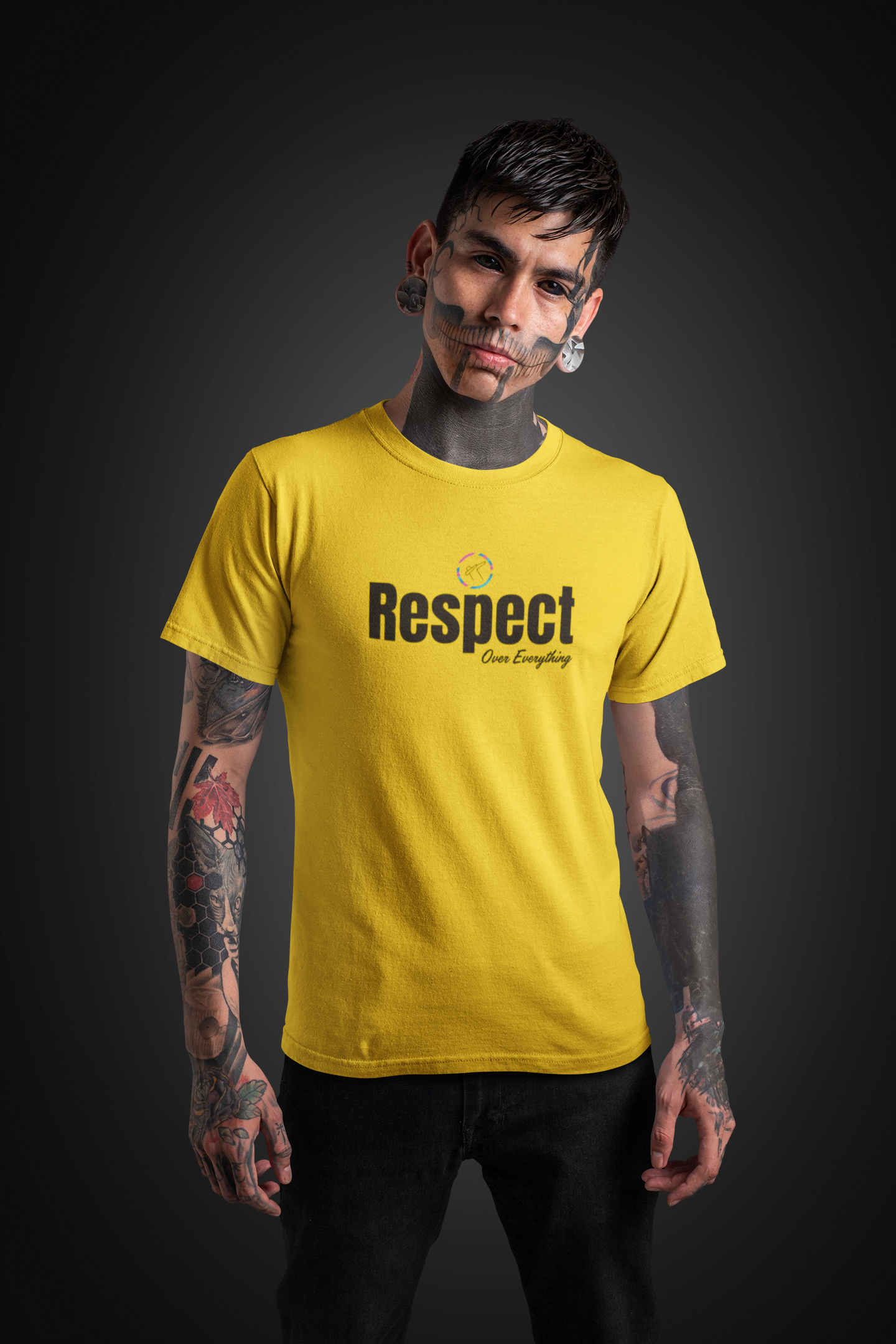 Regular Men T-Shirts Respect Over Everything